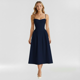 Floravienne | Floral Corset Sleeveless Midi Summer Dress