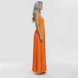 Velmoura | Strapless Pleated Maxi Dress