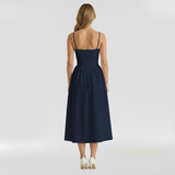 Floravienne | Floral Corset Sleeveless Midi Summer Dress