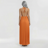 Velmoura | Strapless Pleated Maxi Dress