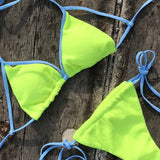 Neon Pulse | Contrast Trim Triangle Tie Bikini Set