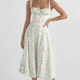 Floriane Roselle | Floral Corset Midi Summer Dress