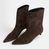 Ancienne Monde | Pointed Toe Ankle Boots Low Heel Suede