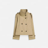 Valmire | Short Trench Coat Double Breasted Belted High Collar