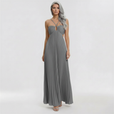 Velmoura | Strapless Pleated Maxi Dress