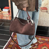 Terra Suede | Soft Suede Shoulder and Crossbody Bag with Zip Closure