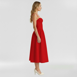 Floravienne | Floral Corset Sleeveless Midi Summer Dress