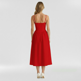 Floravienne | Floral Corset Sleeveless Midi Summer Dress