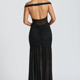 Beatrice | Off-Shoulder Metallic Evening Maxi Dress