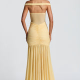 Beatrice | Off-Shoulder Metallic Evening Maxi Dress
