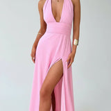 Valeria | Ethereal Halter Maxi Dress