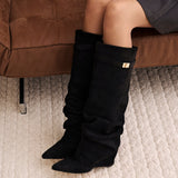 Noirenne | Knee High Boots Hidden Lift Comfort