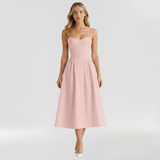 Floravienne | Floral Corset Sleeveless Midi Summer Dress