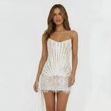 Corsavelle | Lace Corset Mini Dress Slim Fit Adjustable Straps