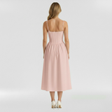 Floravienne | Floral Corset Sleeveless Midi Summer Dress
