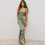 Iris | Floral Print Body Shaper Maxi Dress
