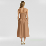 Floravienne | Floral Corset Sleeveless Midi Summer Dress