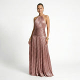 Donna Éclat | Pleated Halter Maxi Dress With Side Split