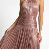 Donna Éclat | Pleated Halter Maxi Dress With Side Split