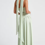 Serena | Strapless Lace-Up Slit Maxi Dress