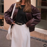 Bordeaux Muse | Vintage Faux Leather Jacket