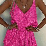 Velindra | Sequin Mini Dress Deep V Neck Body Skimming Fit