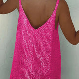 Velindra | Sequin Mini Dress Deep V Neck Body Skimming Fit