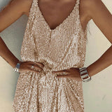 Velindra | Sequin Mini Dress Deep V Neck Body Skimming Fit