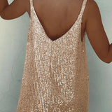 Velindra | Sequin Mini Dress Deep V Neck Body Skimming Fit