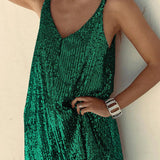 Velindra | Sequin Mini Dress Deep V Neck Body Skimming Fit