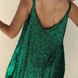 Velindra | Sequin Mini Dress Deep V Neck Body Skimming Fit