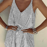 Velindra | Sequin Mini Dress Deep V Neck Body Skimming Fit