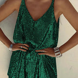 Velindra | Sequin Mini Dress Deep V Neck Body Skimming Fit