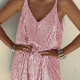 Velindra | Sequin Mini Dress Deep V Neck Body Skimming Fit