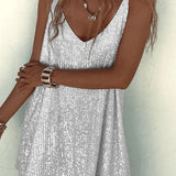 Velindra | Sequin Mini Dress Deep V Neck Body Skimming Fit