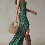 Lucie | Floral Ruched Maxi Dress