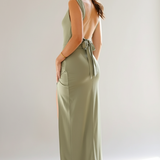 Alejandra | Satin Side Slit Maxi Dress