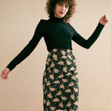 VeilSoft | Sheer Lace Knit Top with Stand Collar