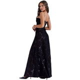 Elysienne Fleur | Jacquard Corset Maxi Wedding Guest Dress