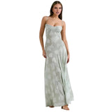 Elysienne Fleur | Jacquard Corset Maxi Wedding Guest Dress