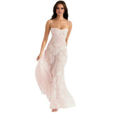 Elysienne Fleur | Jacquard Corset Maxi Wedding Guest Dress