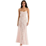Elysienne Fleur | Jacquard Corset Maxi Wedding Guest Dress