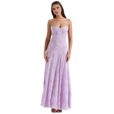 Elysienne Fleur | Jacquard Corset Maxi Wedding Guest Dress