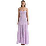 Elysienne Fleur | Jacquard Corset Maxi Wedding Guest Dress