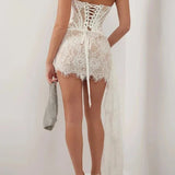 Saskia Étoile | Lace Corset Wedding Guest Maxi Dress