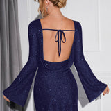 Harriet | Backless Glitter Bodycon Dress