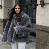 Shearline | Oversized Faux Shearling Coat with Textured Finish