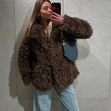 Curléa | Curled Faux Fur Coat with Relaxed Silhouette