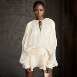 Elaris | Mini Dress Voluminous Sleeves Defined Waist