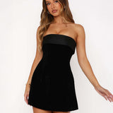 Lucía | Velvet Bandeau Mini Dress